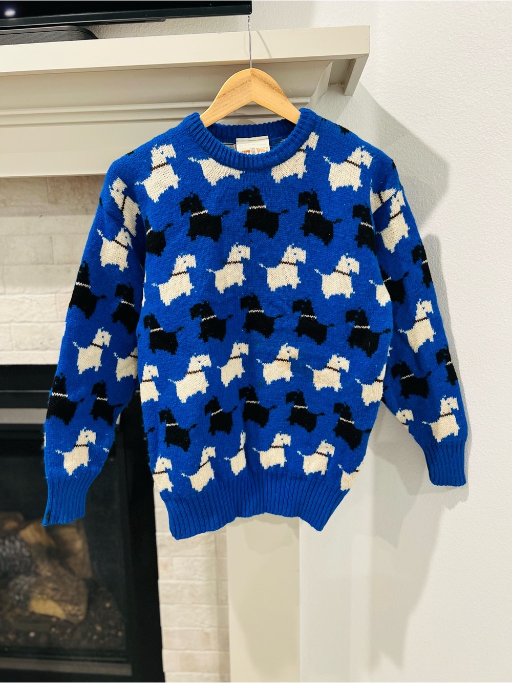 Vintage Scottie Dog Knit Pics Wool Sweater